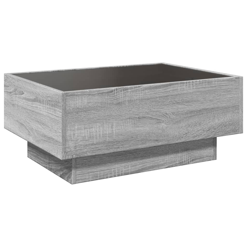 Stolić za kavu LED boja hrasta 70x50x30 cm konstruirano drvo