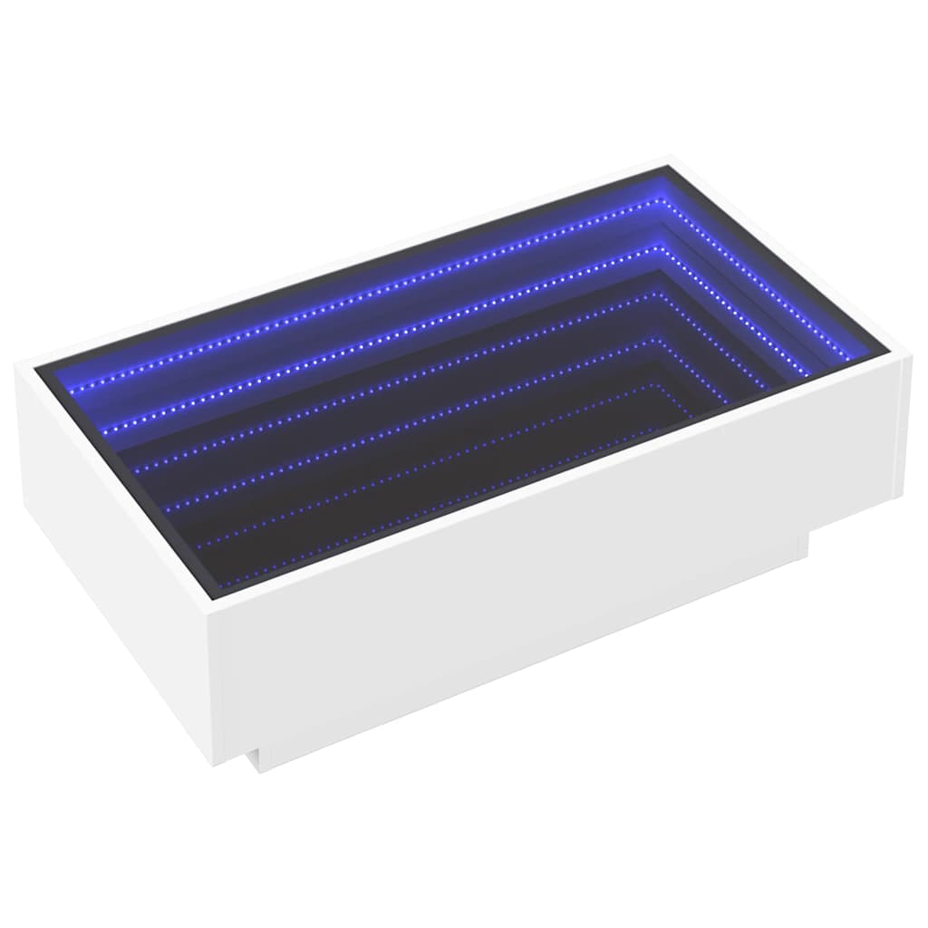 Stolić za kavu LED bijeli 90x50x30 cm od konstruiranog drva
