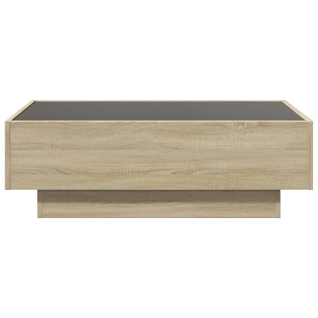 Stolić za kavu LED boja hrasta 90x50x30 cm konstruirano drvo