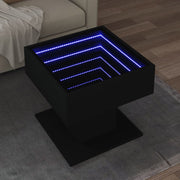Stolić za kavu LED crni 50x50x45 cm od konstruiranog drva