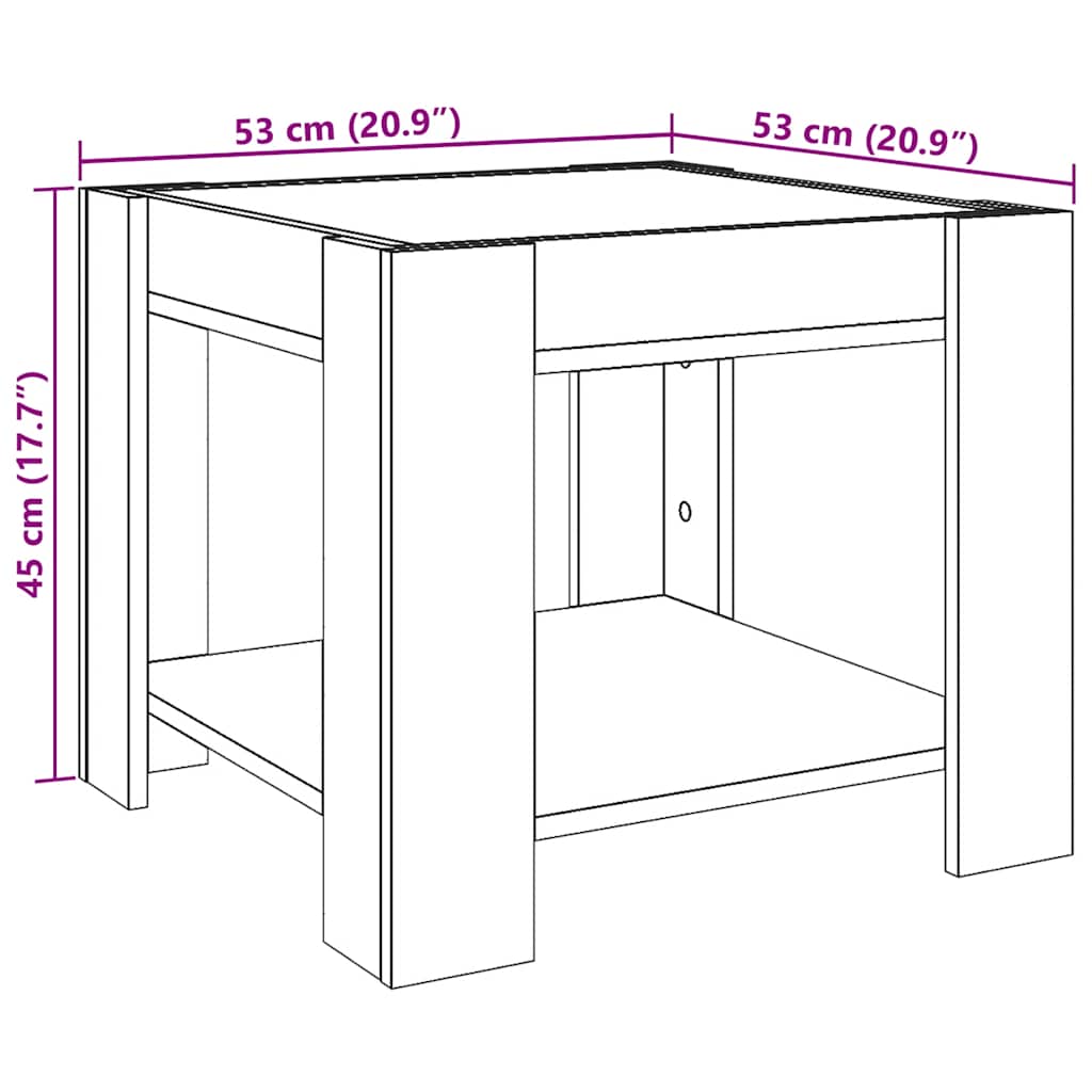 Stolić za kavu LED crni 53x53x45 cm od konstruiranog drva