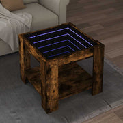 Stolić za kavu LED boja hrasta 53x53x45 cm konstruirano drvo