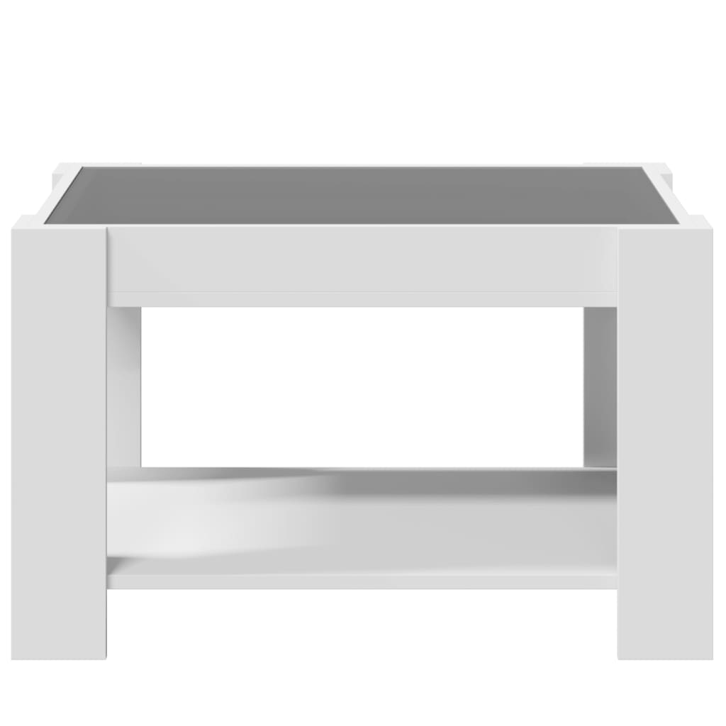 Stolić za kavu s LED bijeli 73x53x45 cm od konstruiranog drva