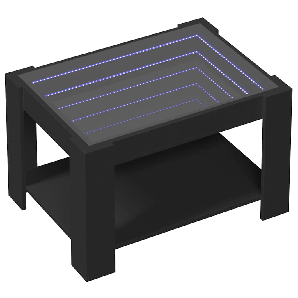 Stolić za kavu LED crni 73x53x45 cm od konstruiranog drva