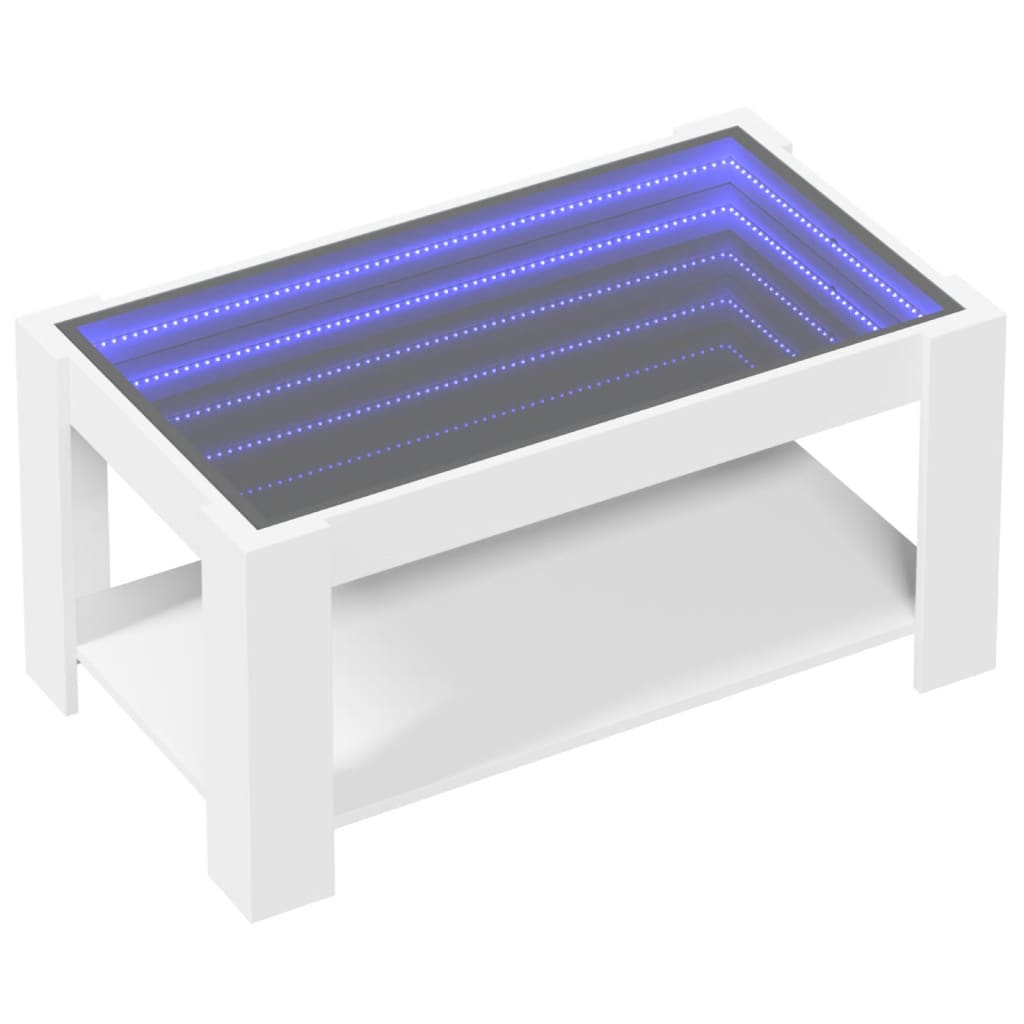 Stolić za kavu s LED bijeli 93x53x45 cm od konstruiranog drva