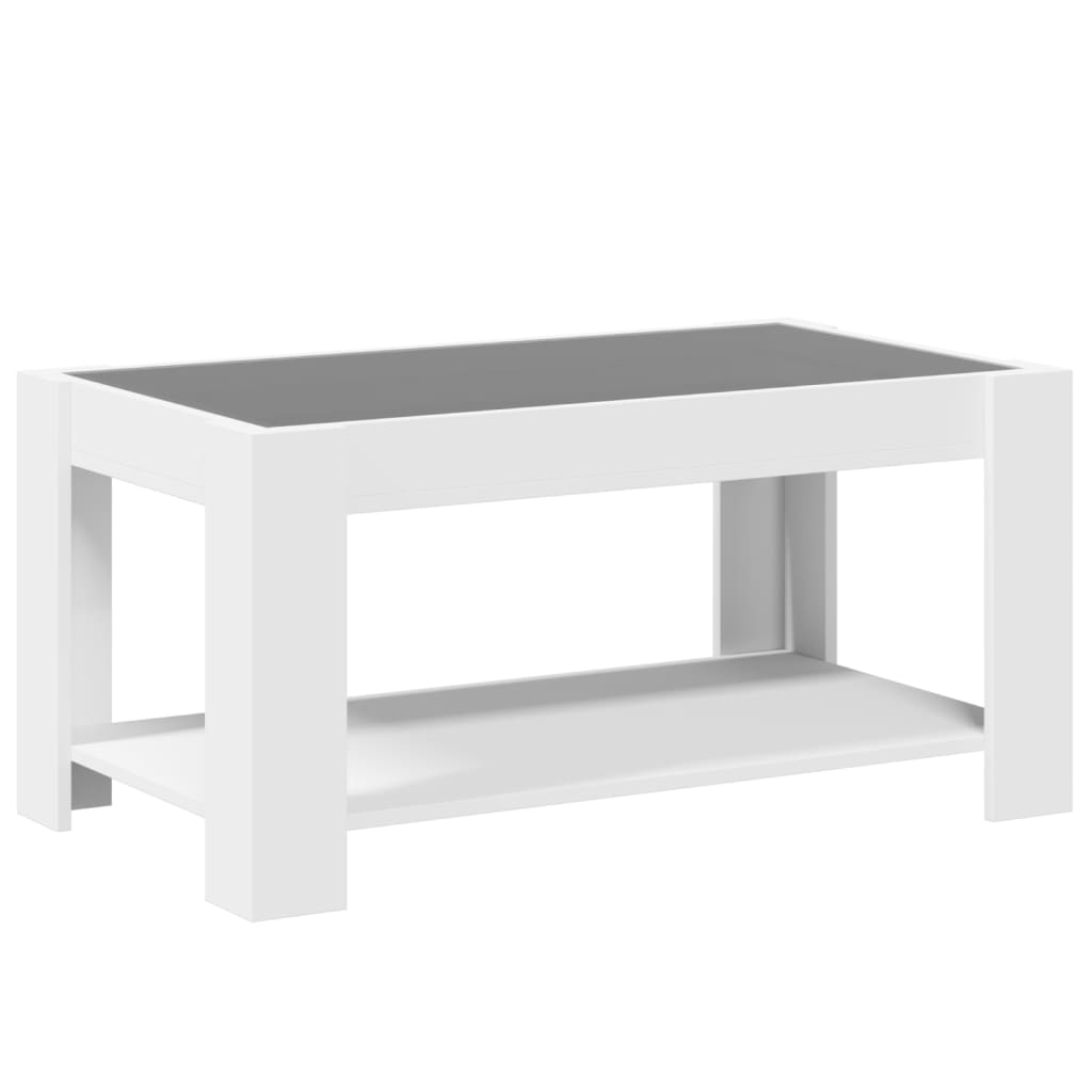 Stolić za kavu s LED bijeli 93x53x45 cm od konstruiranog drva