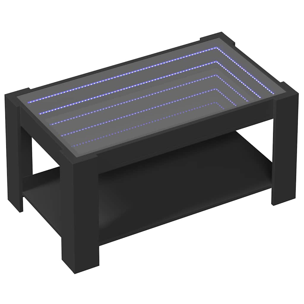 Stolić za kavu LED crni 93x53x45 cm od konstruiranog drva