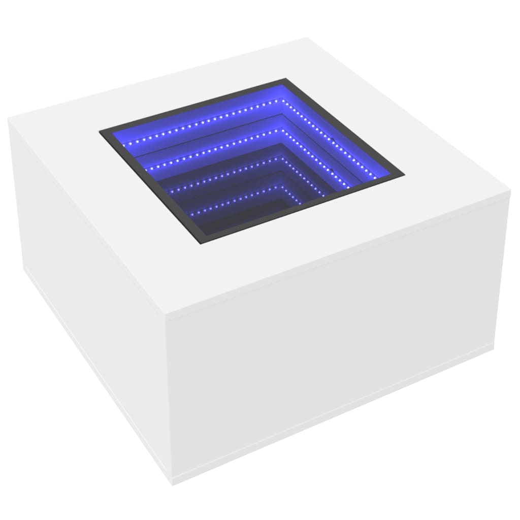 Stolić za kavu s LED bijeli 60x60x40 cm od konstruiranog drva