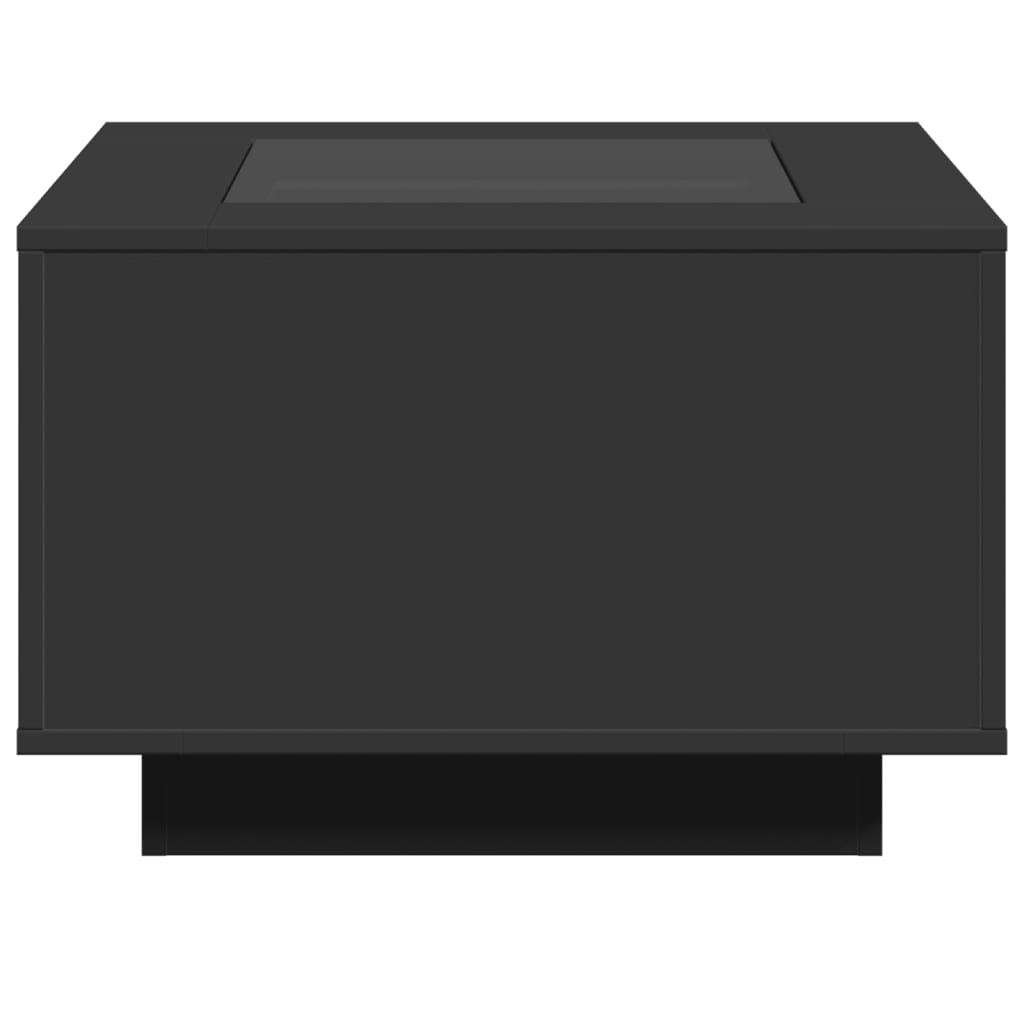 Stolić za kavu s LED crni 60 x 60 x 40 cm konstruirano drvo