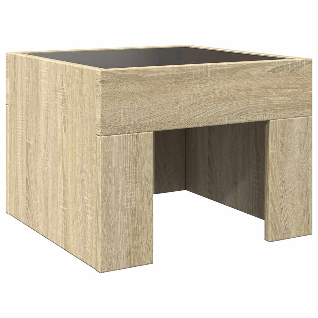 Stolić s beskonačnim LED svjetlima boja hrasta 40x40x30 cm