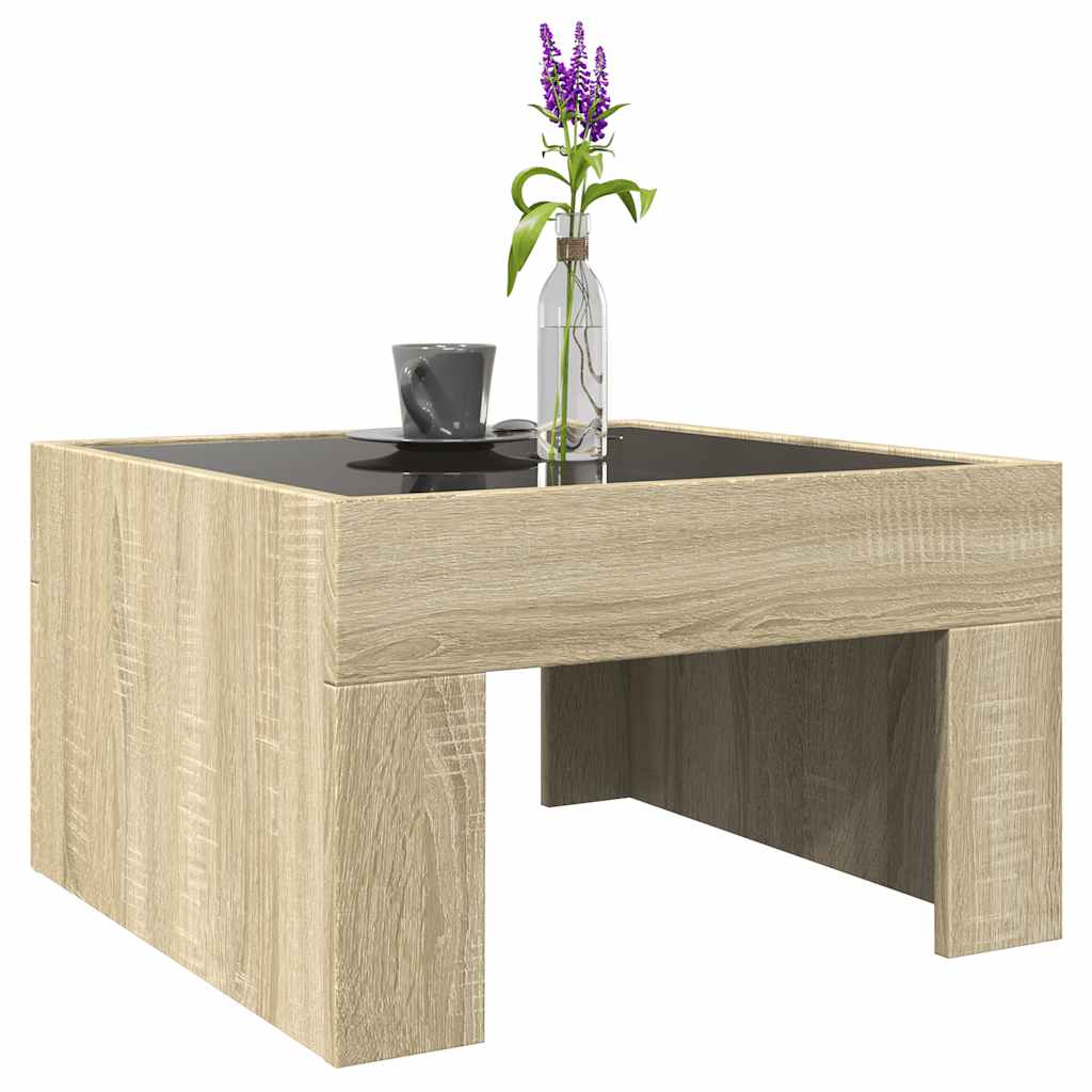 Stolić s beskonačnim LED svjetlima boja hrasta 50x50x30 cm