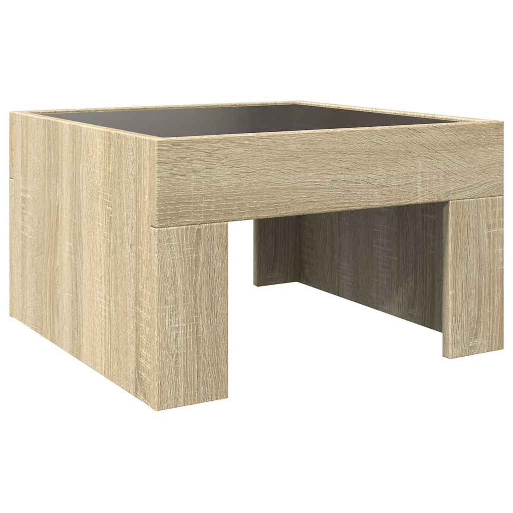 Stolić s beskonačnim LED svjetlima boja hrasta 50x50x30 cm
