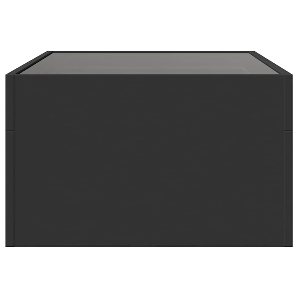 Stolić za kavu s beskonačnim LED svjetlima crni 70x50x30 cm