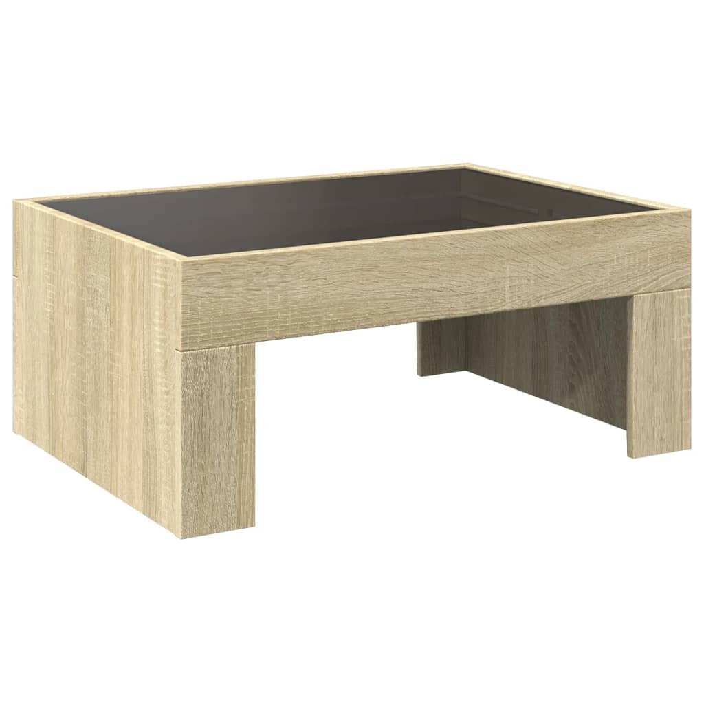 Stolić s beskonačnim LED svjetlima boja hrasta 70x50x30 cm