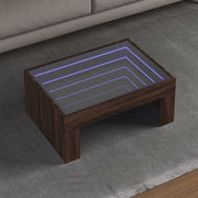 Stolić s beskonačnim LED svjetlima boja hrasta 70x50x30 cm