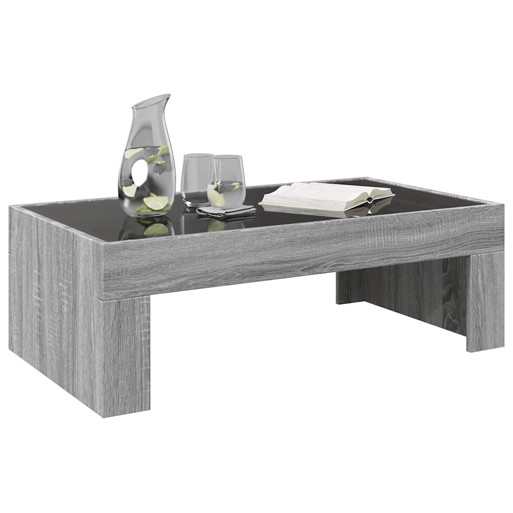 Stolić s beskonačnim LED svjetlima boja hrasta 90x50x30 cm