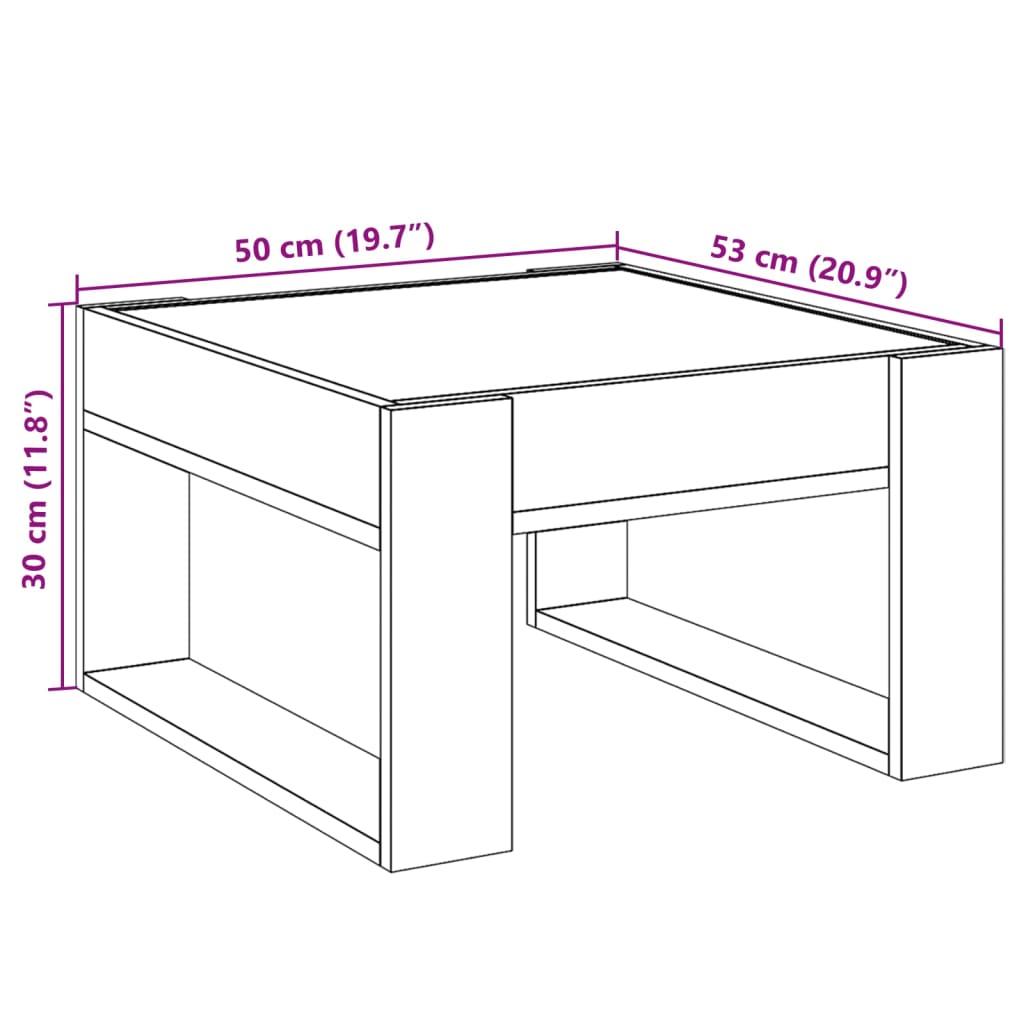 Stolić s beskonačnim LED siva boja betona 50x53x30 cm