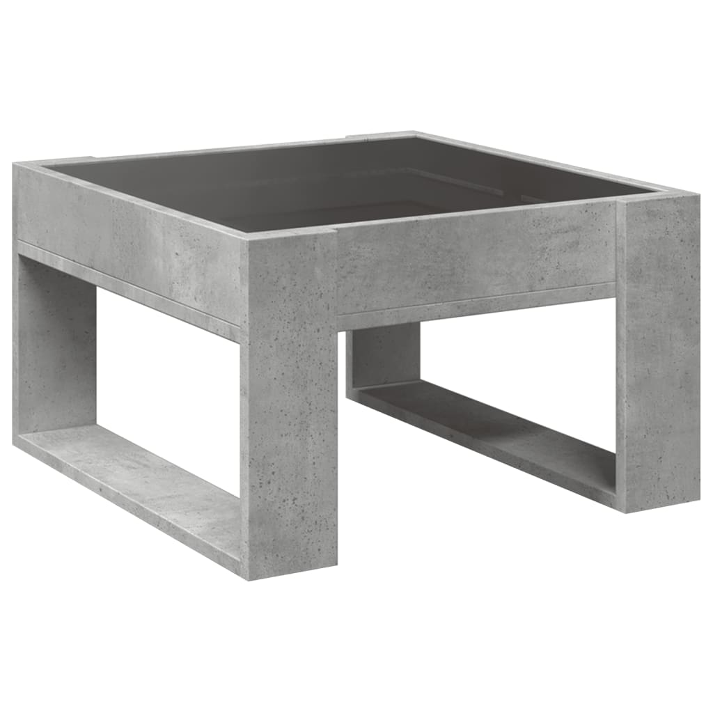Stolić s beskonačnim LED siva boja betona 50x53x30 cm
