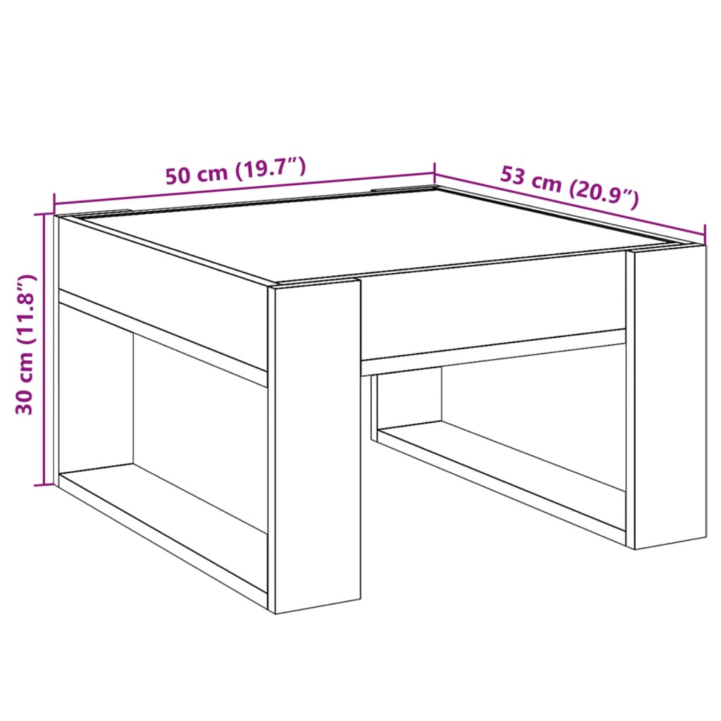 Stolić s beskonačnim LED svjetlima boja hrasta 50x53x30 cm
