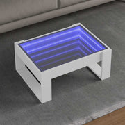 Stolić s beskonačnim LED svjetlima bijeli 70x53x30 cm