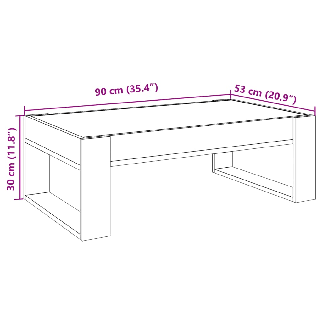 Stolić s beskonačnim LED siva boja betona 90x53x30 cm