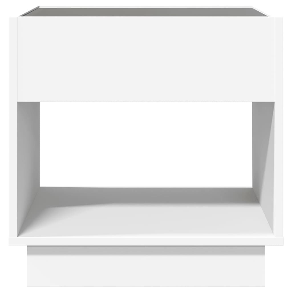 Stolić za kavu s beskonačnim LED svjetlima bijeli 50x50x50 cm