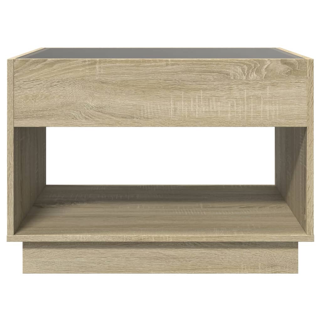 Stolić s beskonačnim LED svjetlima boja hrasta 70x50x50 cm
