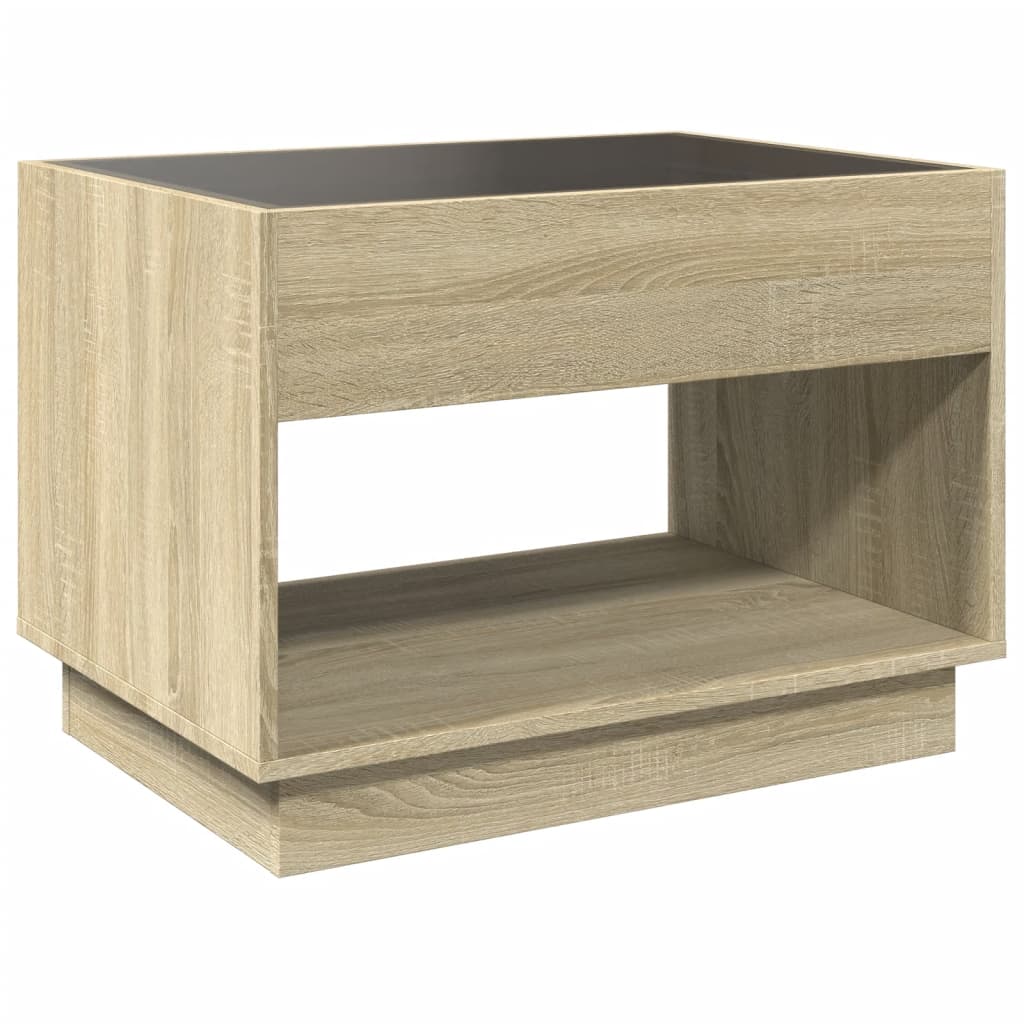 Stolić s beskonačnim LED svjetlima boja hrasta 70x50x50 cm