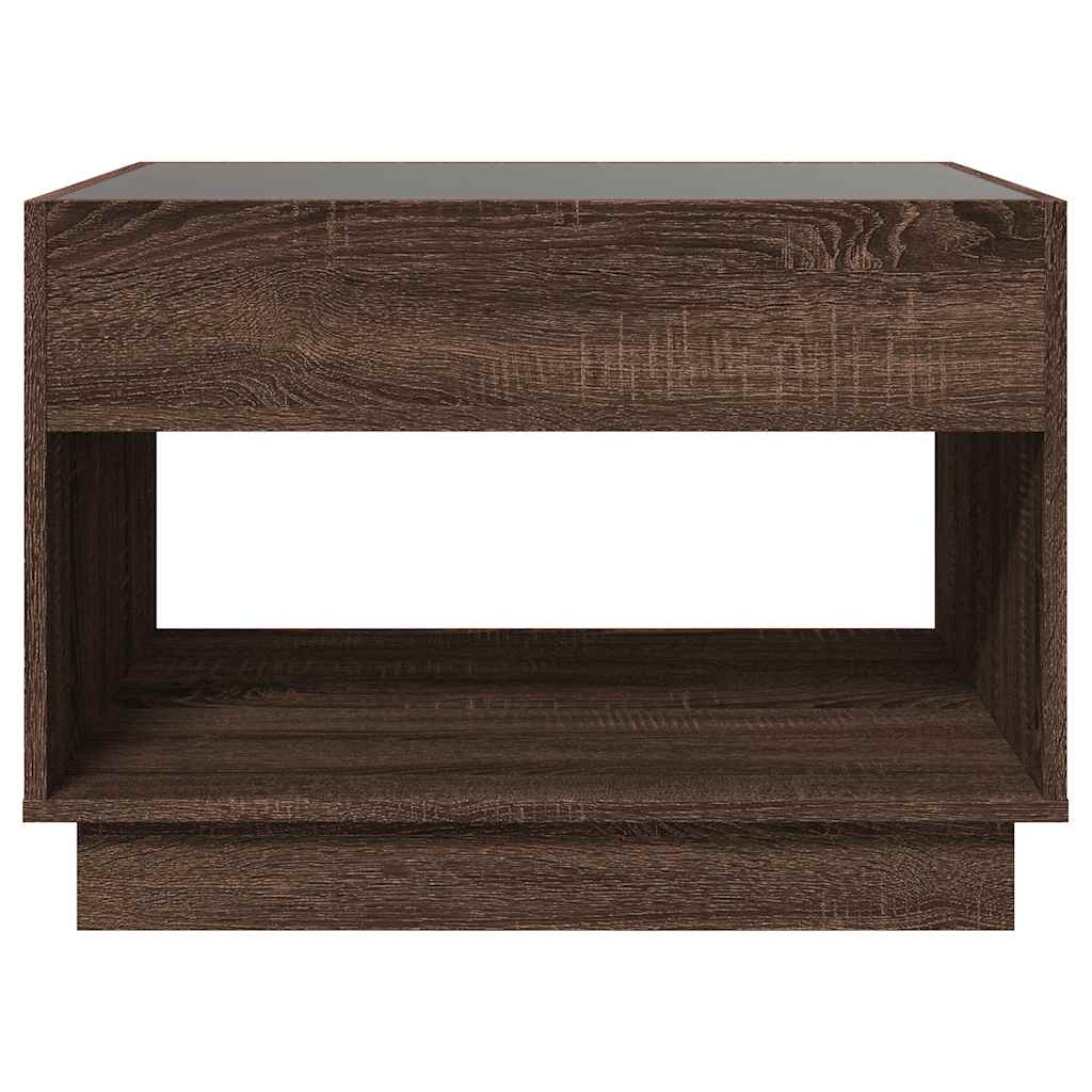 Stolić s beskonačnim LED svjetlima boja hrasta 70x50x50 cm