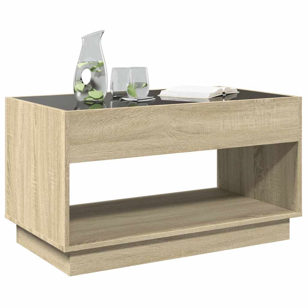 Stolić s beskonačnim LED svjetlima boja hrasta 90x50x50 cm
