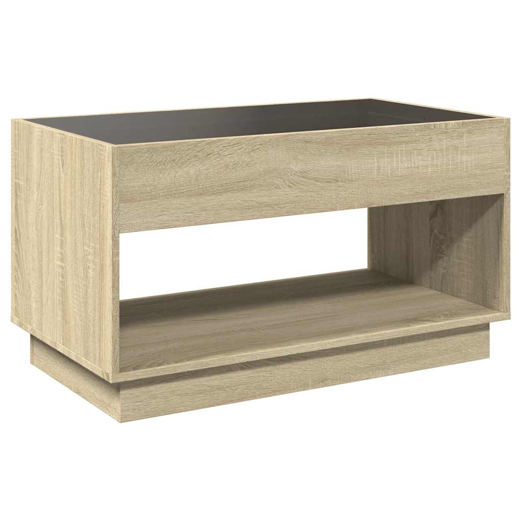 Stolić s beskonačnim LED svjetlima boja hrasta 90x50x50 cm