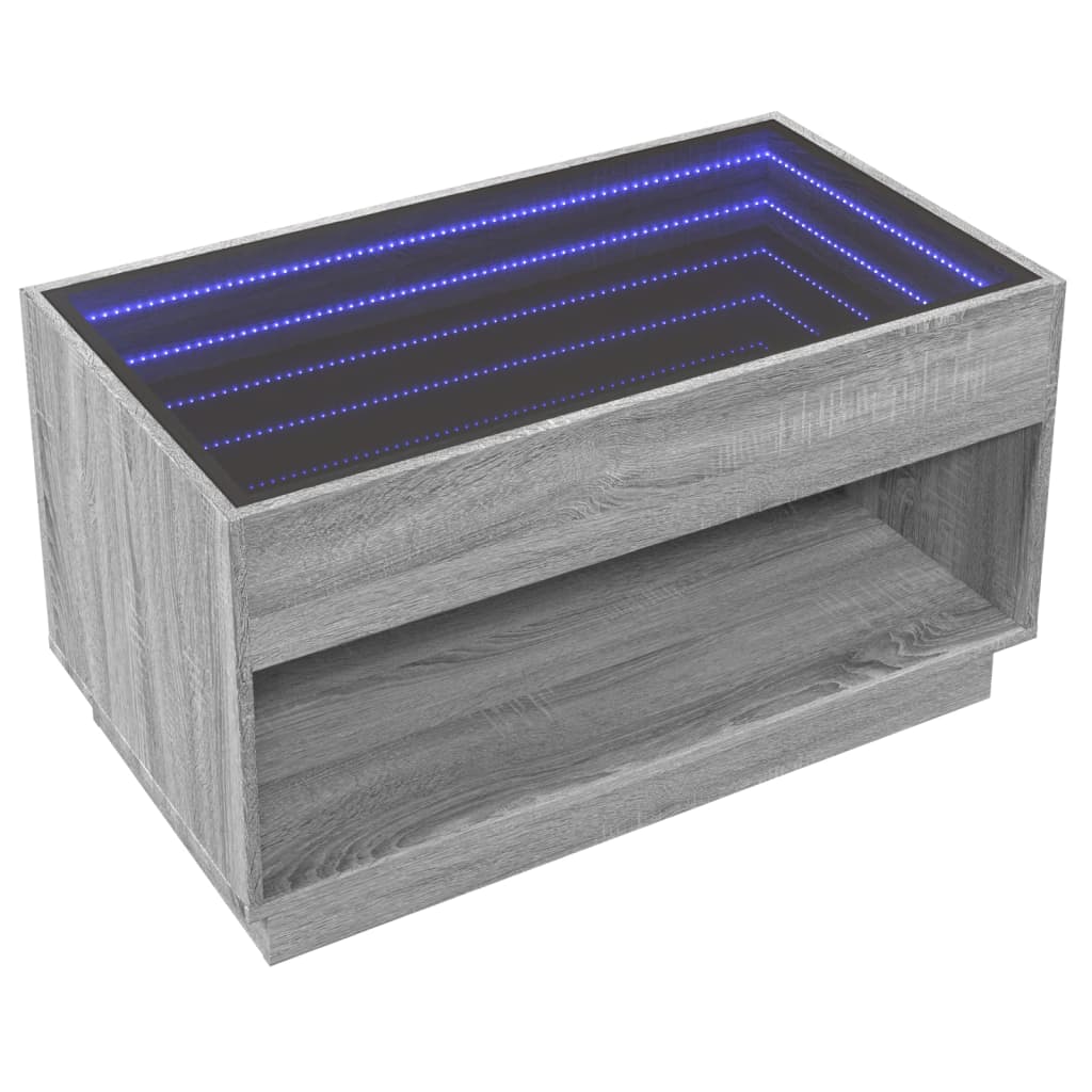 Stolić s beskonačnim LED svjetlima boja hrasta 90x50x50 cm