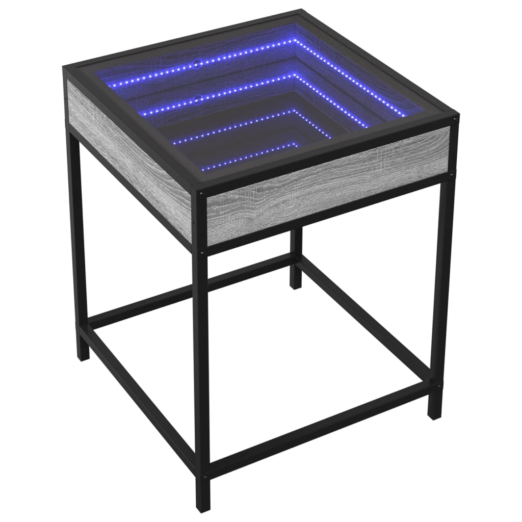 Stolić s beskonačnim LED svjetlima boja hrasta 40 x 40 x 51 cm