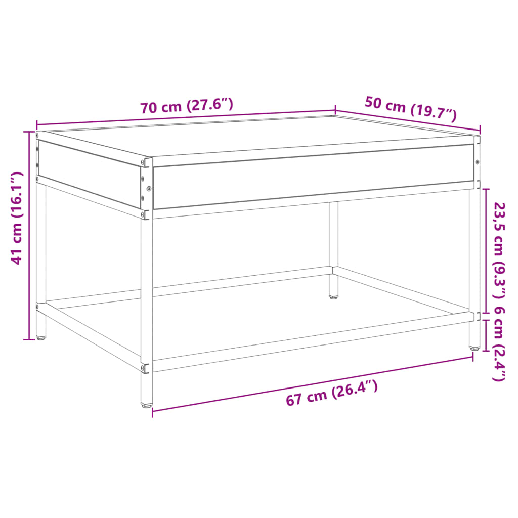 Stolić s beskonačnim LED svjetlima boja hrasta 70 x 50 x 41 cm