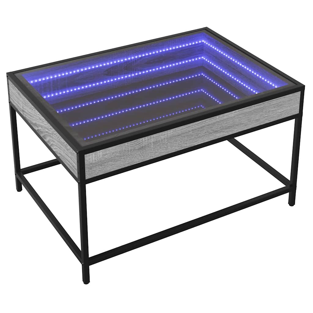 Stolić s beskonačnim LED svjetlima boja hrasta 70x50x41 cm