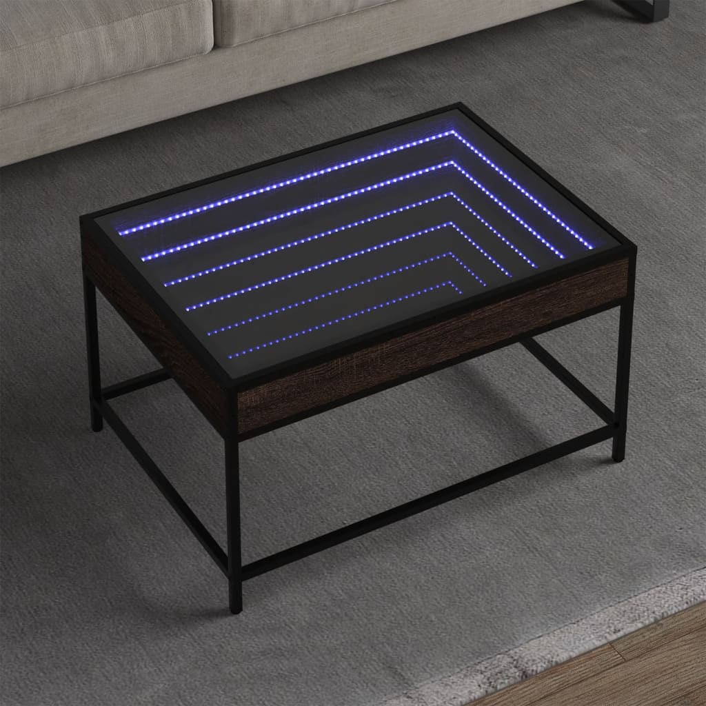 Stolić s beskonačnim LED svjetlima boja hrasta 70x50x41 cm