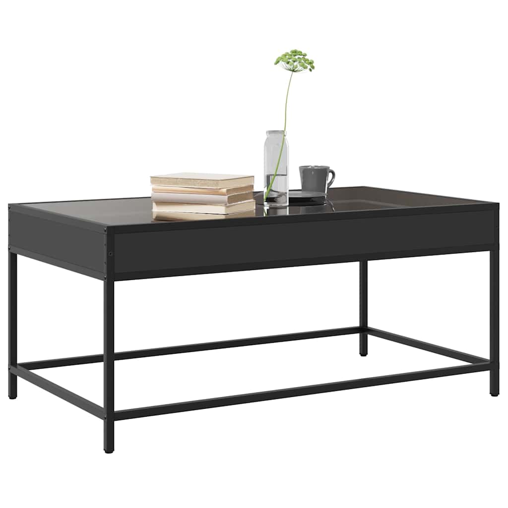 Stolić za kavu s beskonačnim LED svjetlima crni 90x50x41 cm