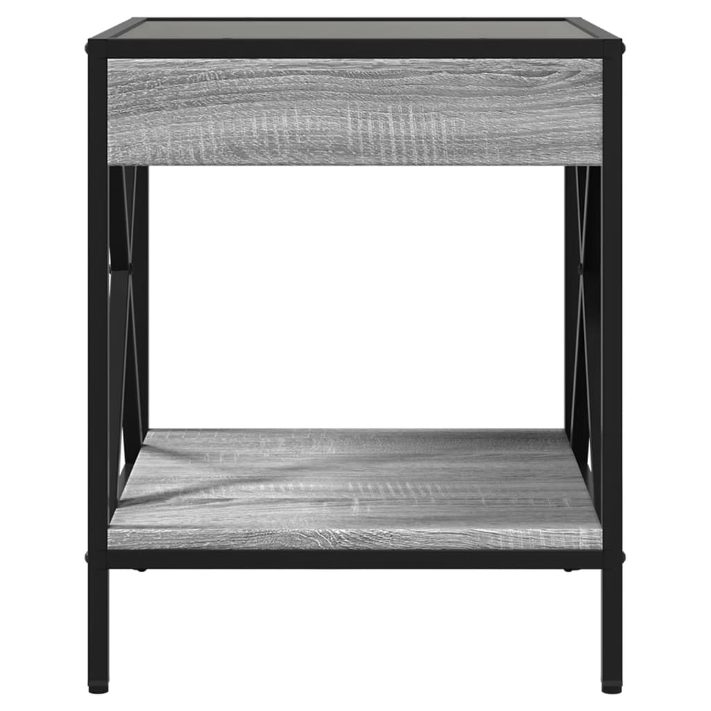 Stolić s beskonačnim LED svjetlima boja hrasta 40x40x49 cm