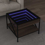 Stolić s beskonačnim LED svjetlima boja hrasta 50x50x38 cm