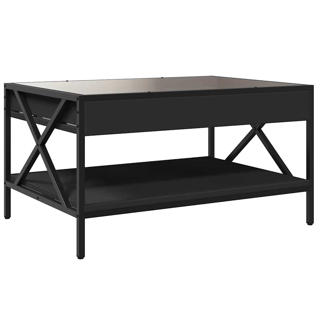 Stolić za kavu s beskonačnim LED svjetlima crni 70x50x38 cm