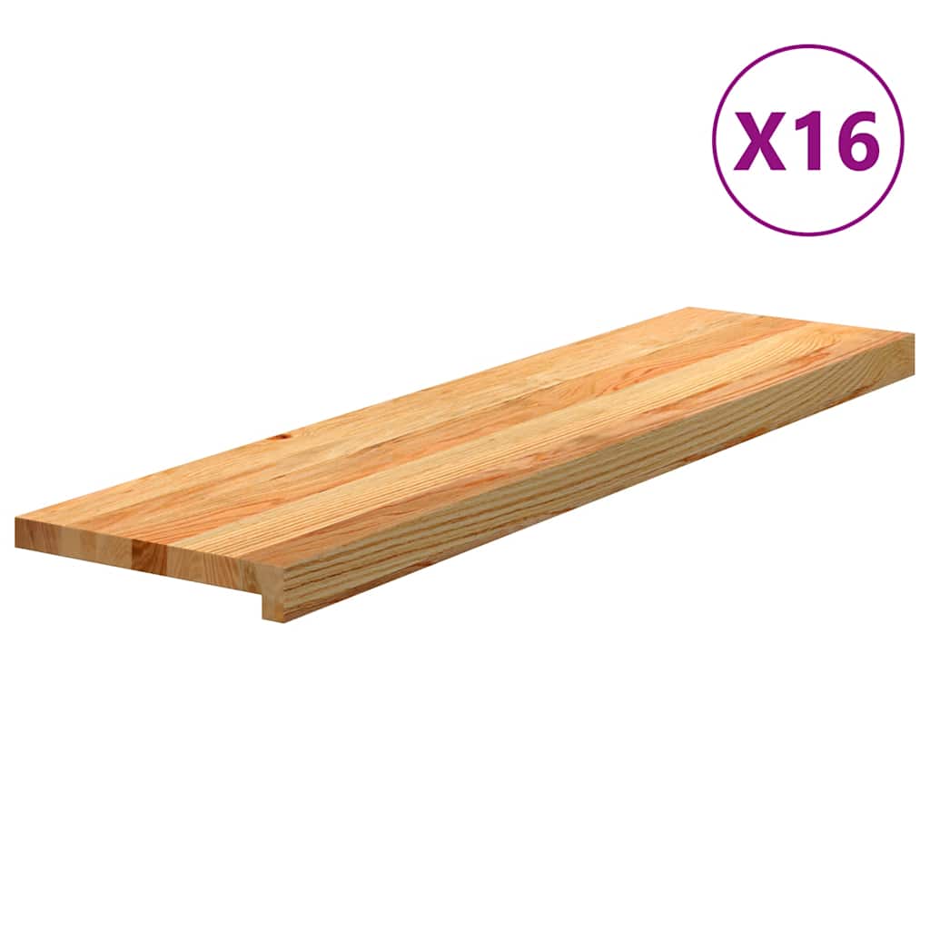 Gazišta stepenice 16 kom svjetlosmeđi 100x30x2 cm masivna hrast