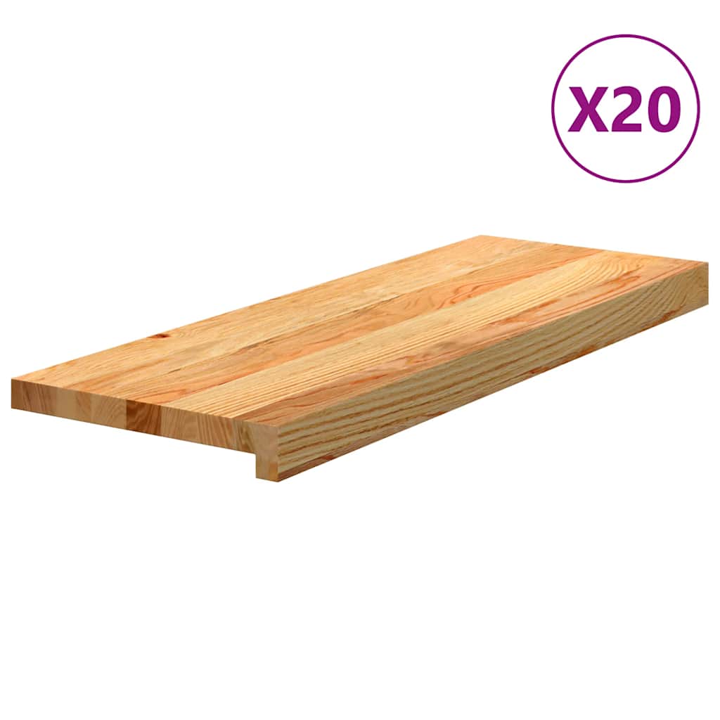 Gazišta stepenice 20 kom svjetlosmeđi 70x25x2 cm masivna hrast
