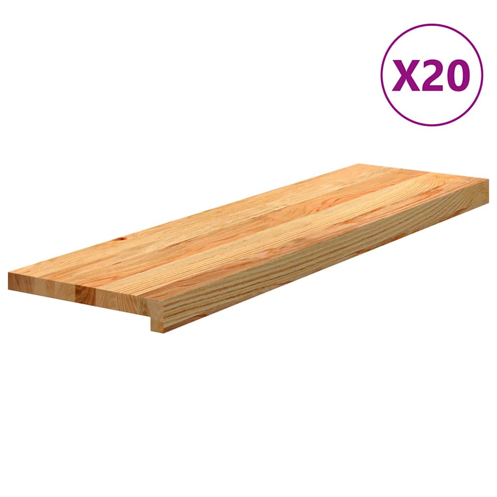 Gazišta stepenice 20 kom svjetlosmeđi 90x25x2 cm masivna hrast