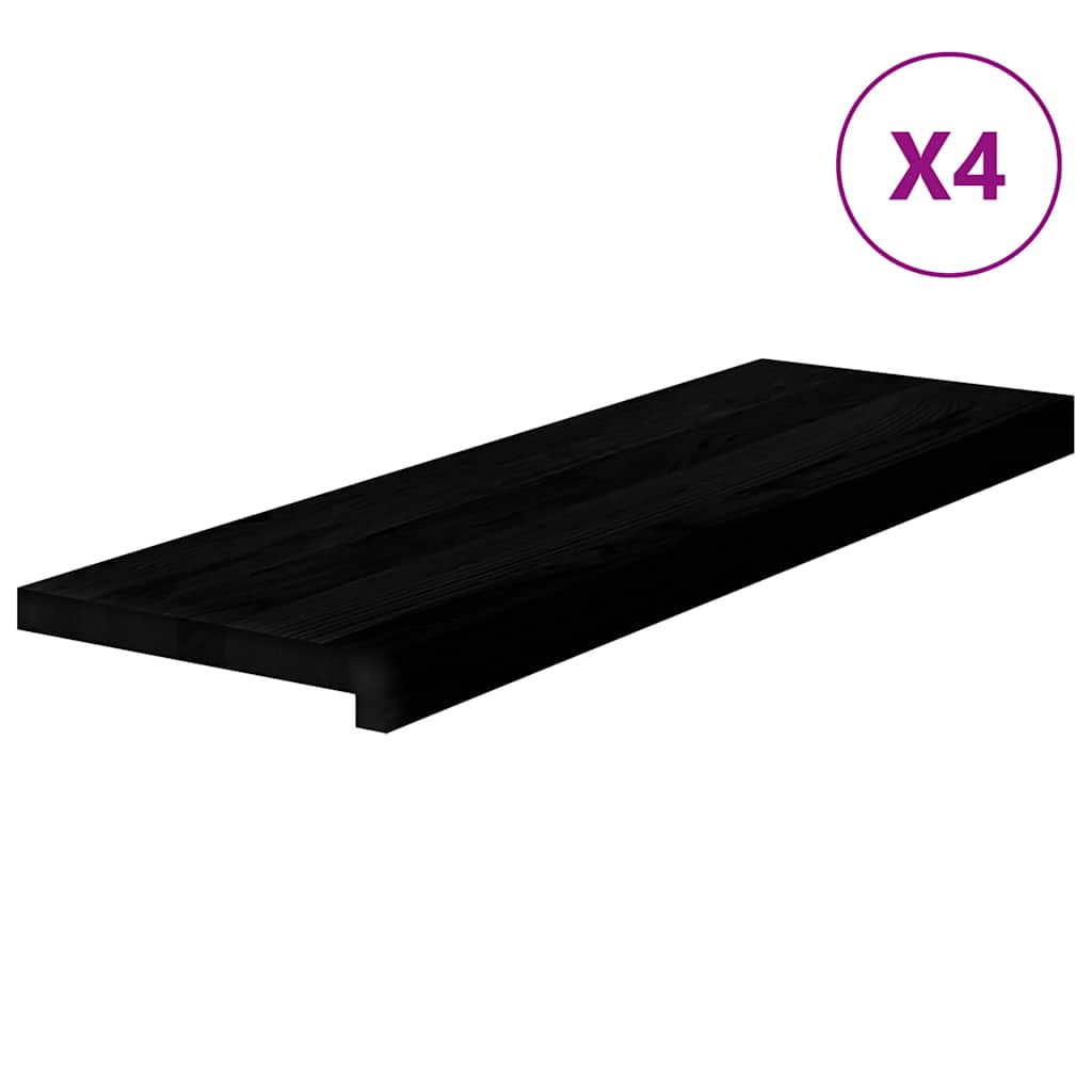 Gazišta stepenice 4 kom tamnosmeđi 80x25x2 cm masivna hrast