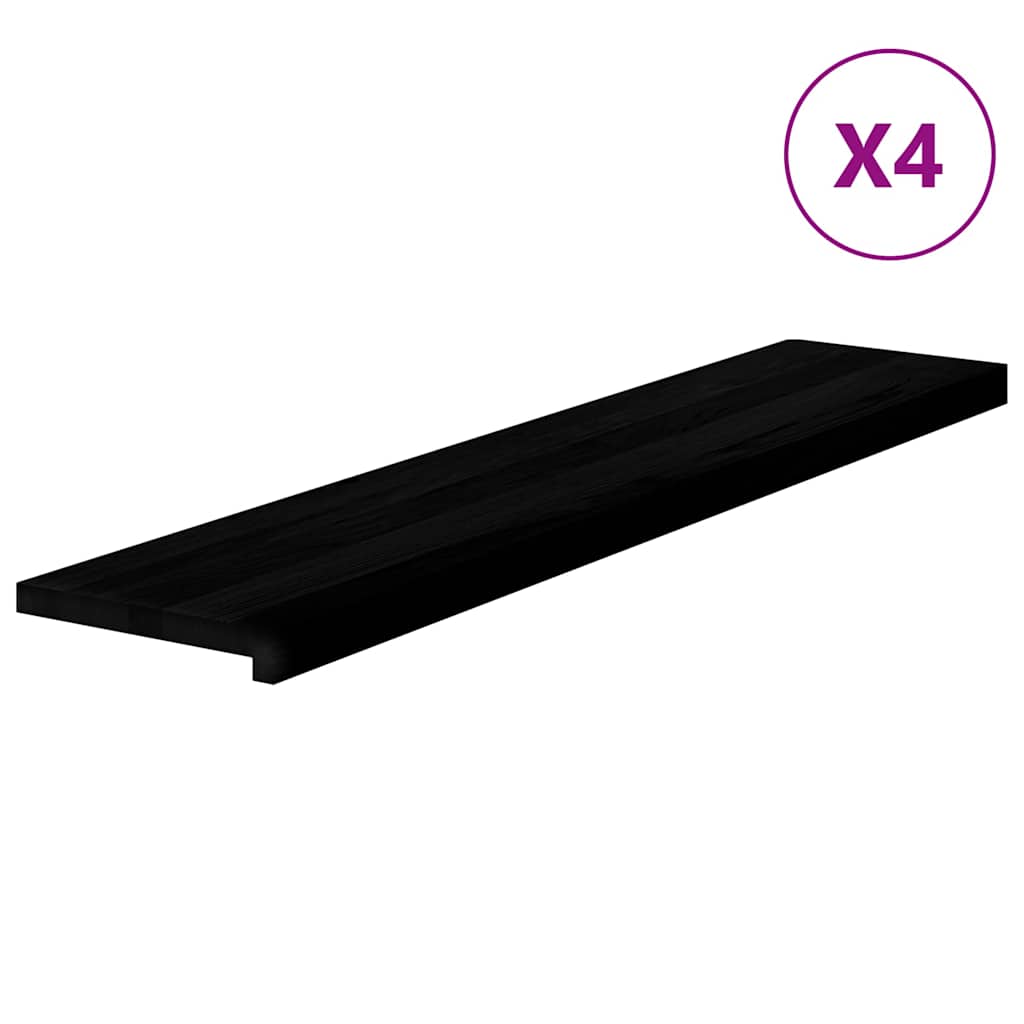Gazišta stepenice 4 kom tamnosmeđi 120x25x2 cm masivna hrast