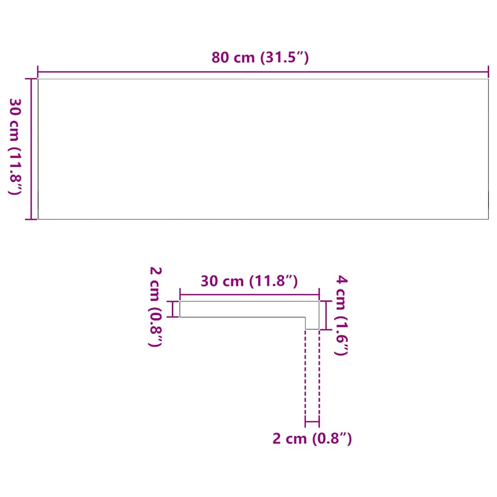 Gazišta stepenice 8 kom tamnosmeđi 80x30x2 cm masivna hrast