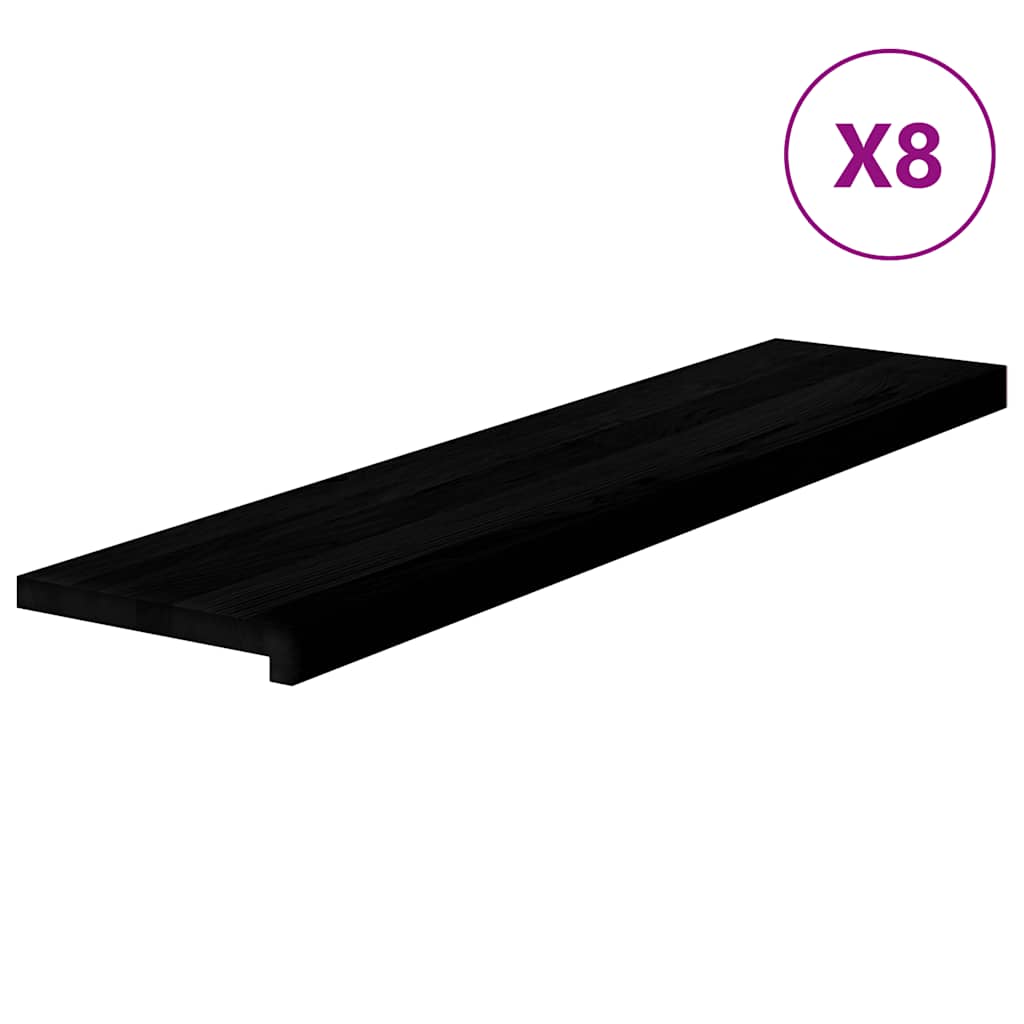 Gazišta stepenice 8 kom tamnosmeđi 110x30x2 cm masivna hrast