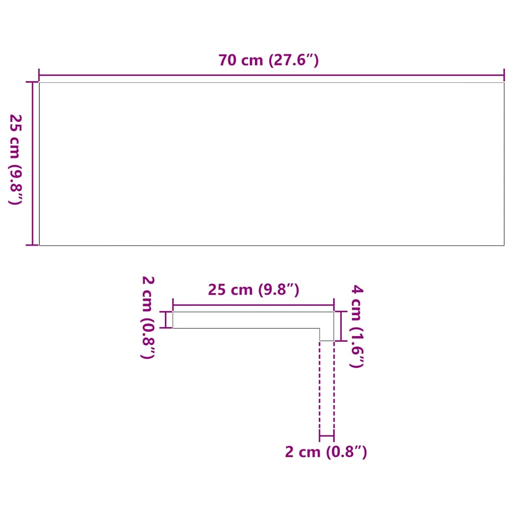 Gazišta stepenice 12 kom tamnosmeđi 70x25x2 cm masivna hrast