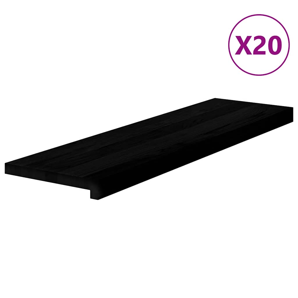 Gazišta stepenice 20 kom tamnosmeđi 90x25x2 cm masivna hrast