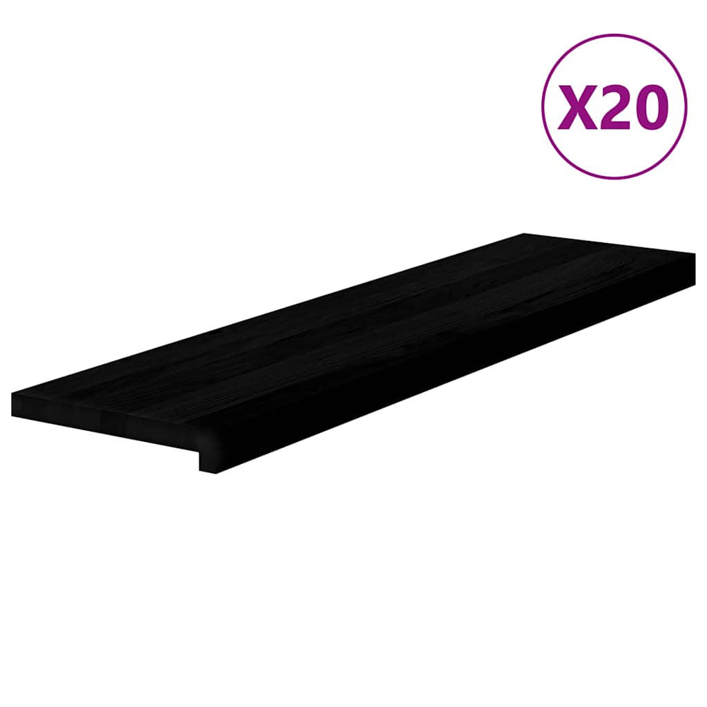 Gazišta stepenice 20 kom tamnosmeđi 100x25x2 cm masivna hrast